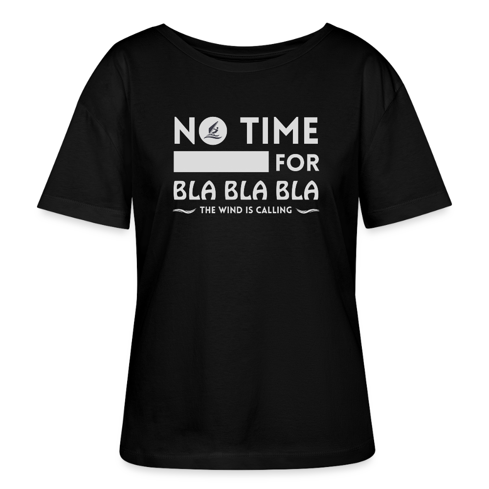 Relaxed Rundhals Frauen Bio-T-Shirt -bla bla bla- - Schwarz