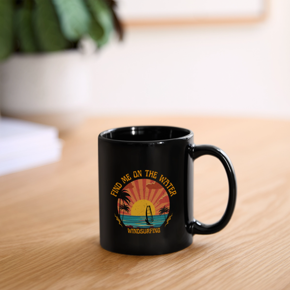 Tasse -find me on the water- - Schwarz