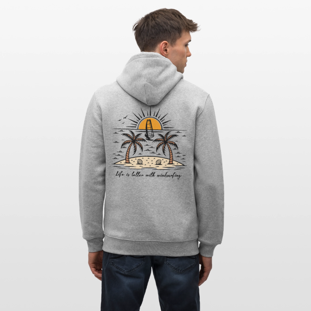 Unisex Bio-Hoodie CRUISER -better life- - Grau meliert
