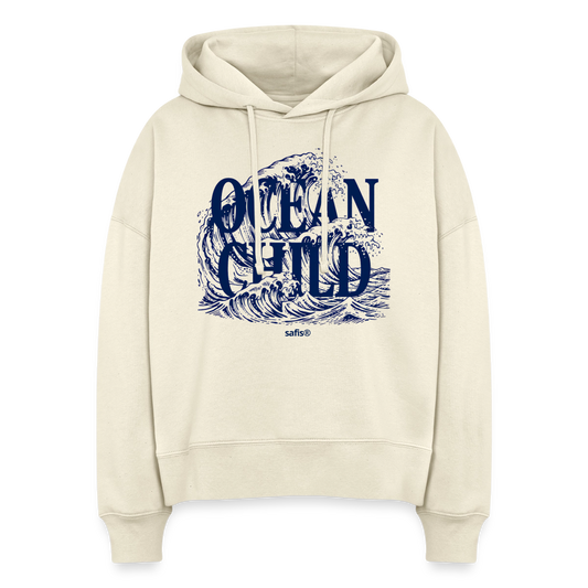 Boxy Frauen Bio Hoodie Nora -ocean child- - Natur