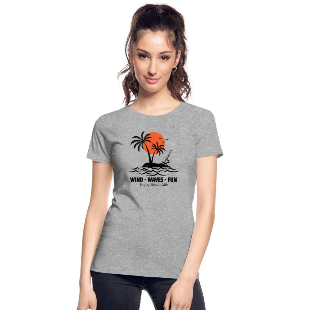 Frauen Premium Bio T-Shirt -enjoy life- - Grau meliert