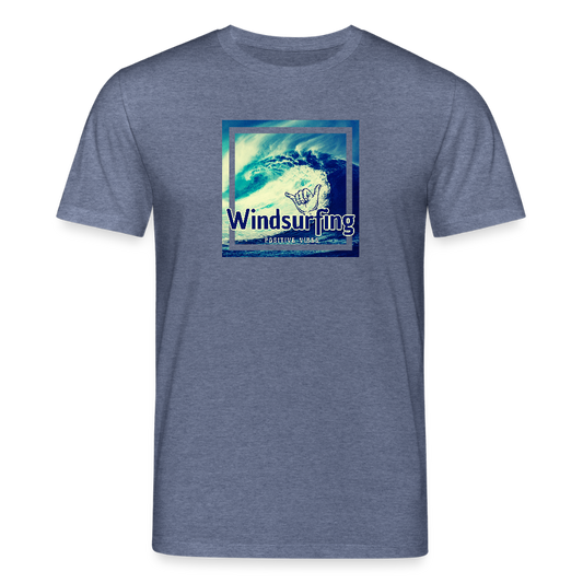 Männer Bio-T-Shirt -positive vibes- - Dunkelblau meliert