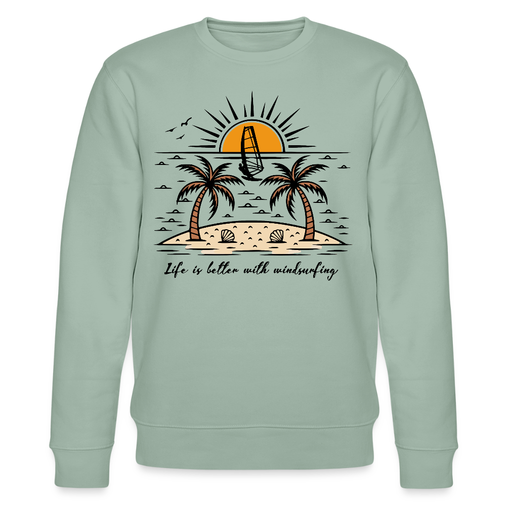 Unisex Bio-Sweatshirt CHANGER -better life- - Helles Graugrün