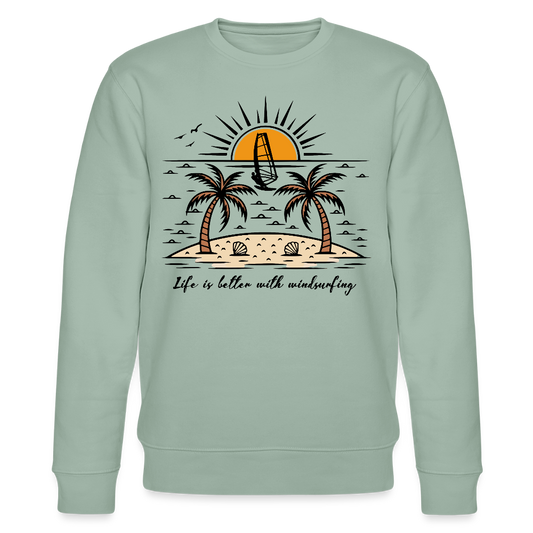 Unisex Bio-Sweatshirt CHANGER -better life- - Helles Graugrün