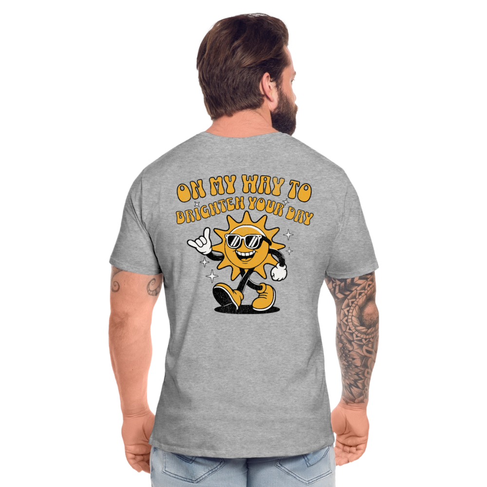 Männer Premium Bio T-Shirt -on my way- Geschenke Für Windsurfer - Grau meliert