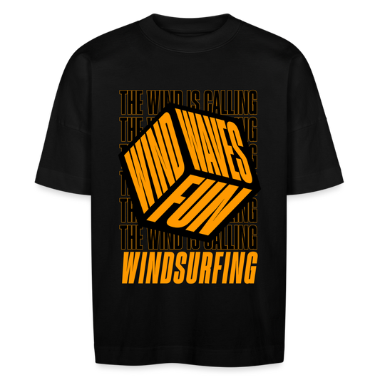 Unisex Oversize Bio-T-Shirt -wind waves fun- - Schwarz
