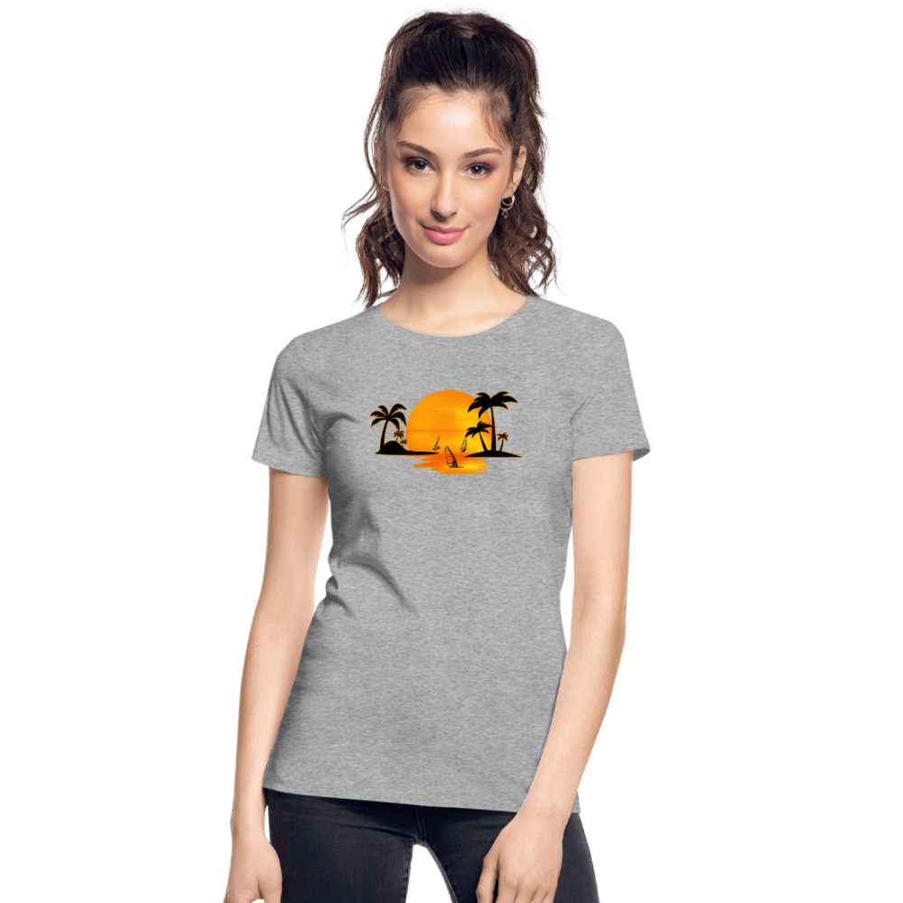 Frauen Premium Bio T-Shirt -sunset- - Grau meliert