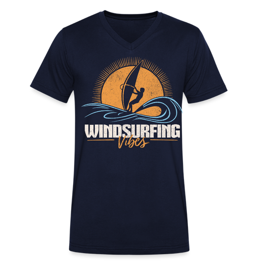 Männer Bio-T-Shirt mit V-Ausschnitt-vibes- - Navy