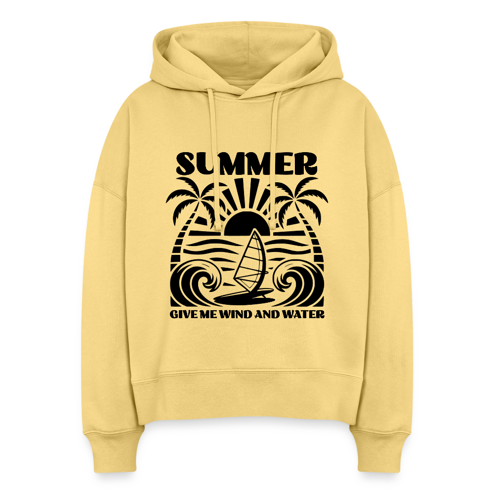 Safis Shop Frauen Bio Hoodie Nora -give me wind and water- - Hellgelb