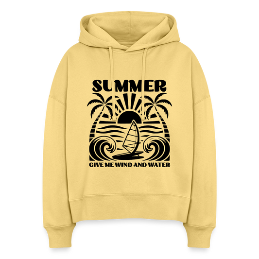 Safis Shop Frauen Bio Hoodie Nora -give me wind and water- - Hellgelb