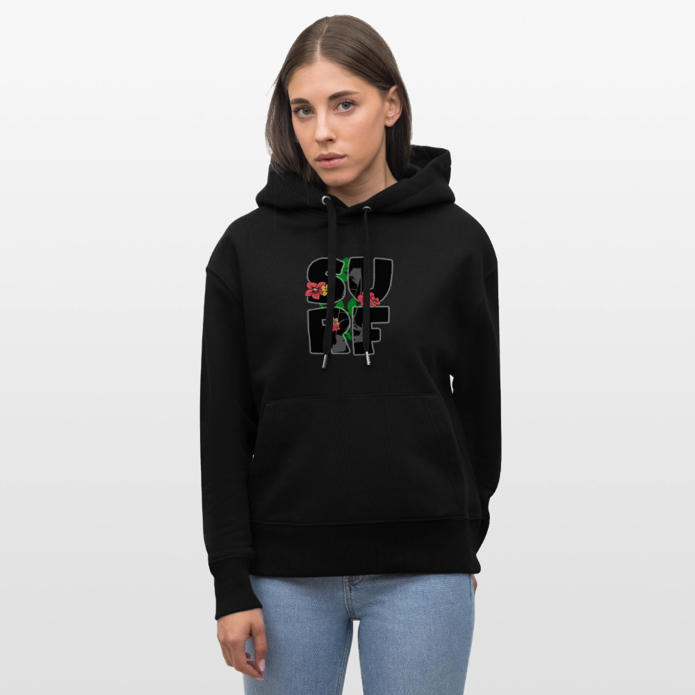 Unisex Relaxed Fit Bio-Hoodie -surf girl- - Schwarz