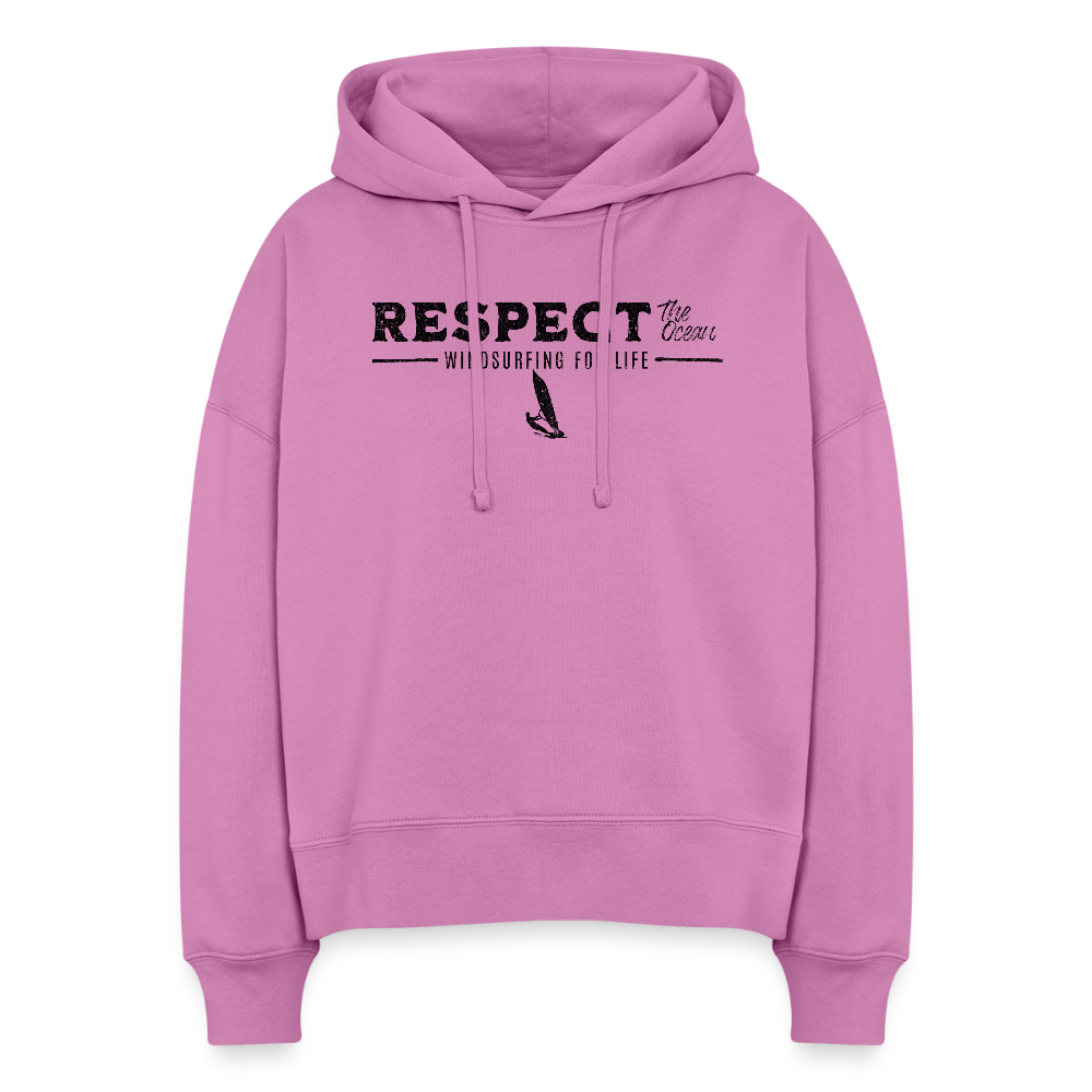 Boxy Frauen Bio Hoodie -respect- - Pink