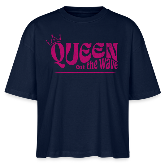 Frauen Boxy Bio-T-Shirt Nova -Queen on the wave- - Navy