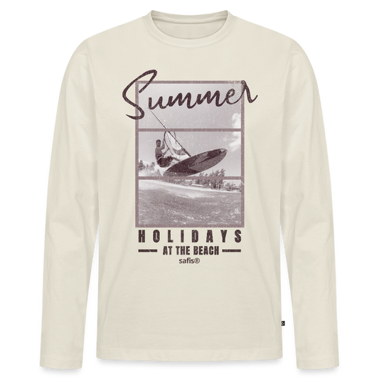 safis Sommer Shirt -holidays- Männer Premium Bio Langarmshirt - Naturweiß