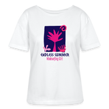Relaxed Rundhals Frauen Bio-T-Shirt -endless summer- - Weiß