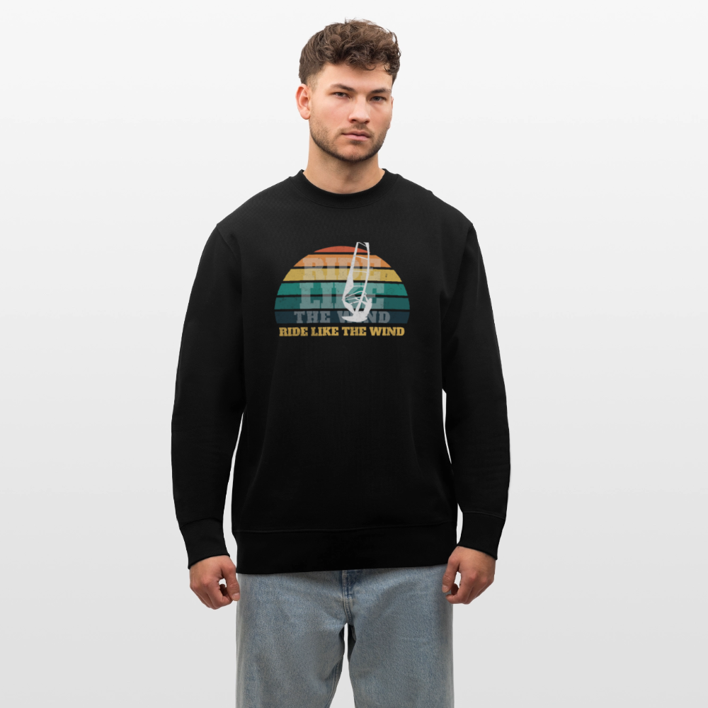 Männer Bio-Sweatshirt -ride like the wind- - Schwarz