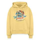 Boxy Frauen Bio Hoodie -summer beach- - Hellgelb