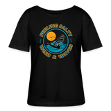 Relaxed Rundhals Frauen Bio-T-Shirt -feeling salty- - Schwarz