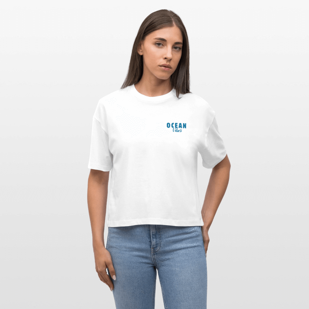 Frauen Boxy Bio-T-Shirt Nova -happiest- - Weiß