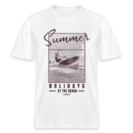 safis Windsurf T-Shirt -holidays- RELAXED FIT Unisex Organic T-Shirt - Weiß