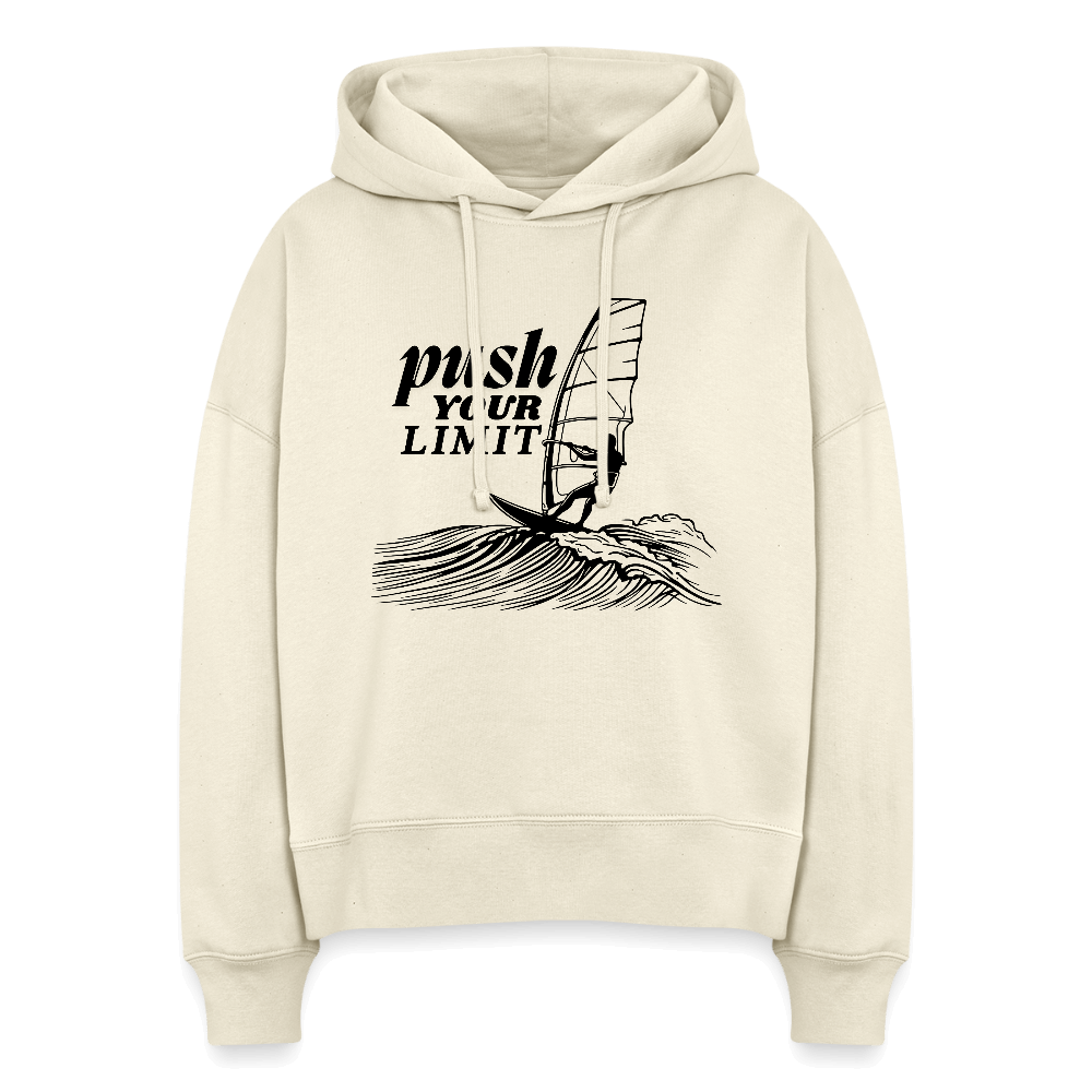 Bio Hoodie Nora push im sportlichen Windsurf Style - Weißgrau