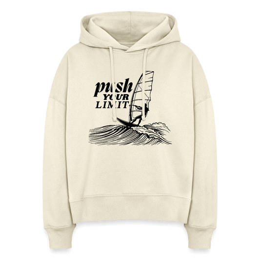 Bio Hoodie Nora push im sportlichen Windsurf Style - Weißgrau