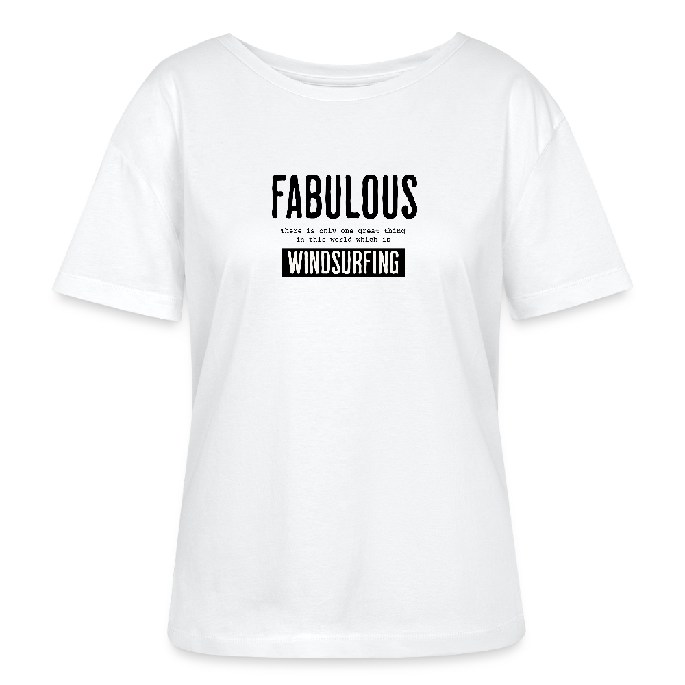 Relaxed Rundhals Frauen Bio-T-Shirt -fabulous- - Weiß