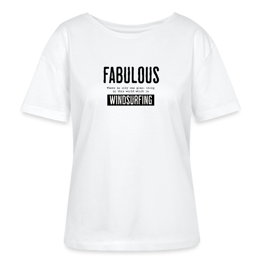 Relaxed Rundhals Frauen Bio-T-Shirt -fabulous- - Weiß