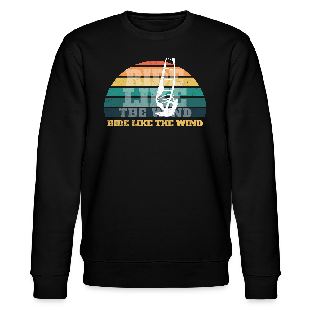 Männer Bio-Sweatshirt -ride like the wind- - Schwarz