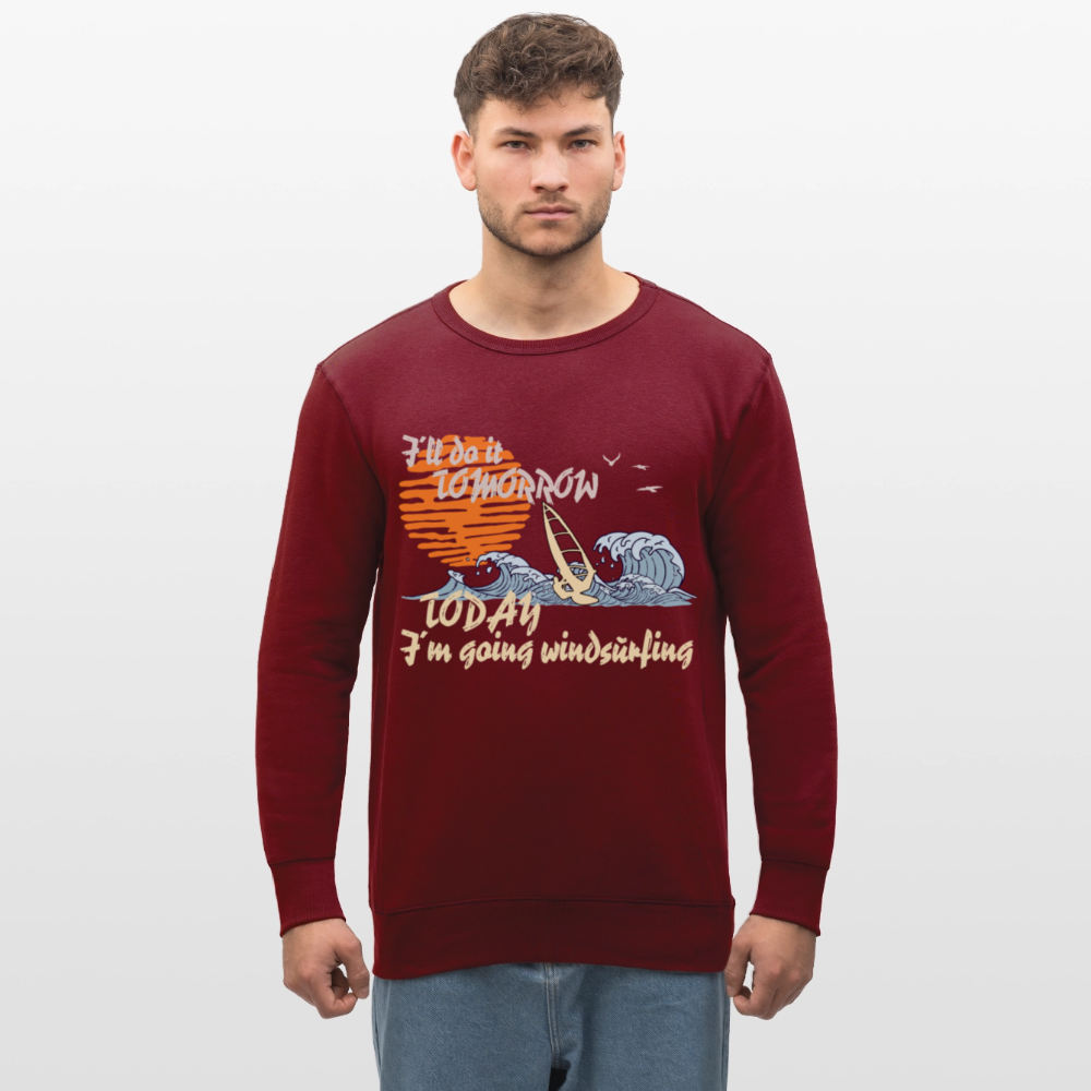 Unisex Bio-Sweatshirt ROLLER -tomorrow- - Burgunderrot