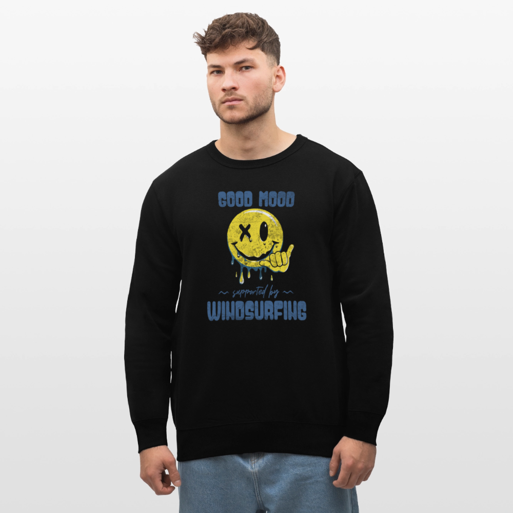 Unisex Bio-Sweatshirt ROLLER -smiley- - Schwarz