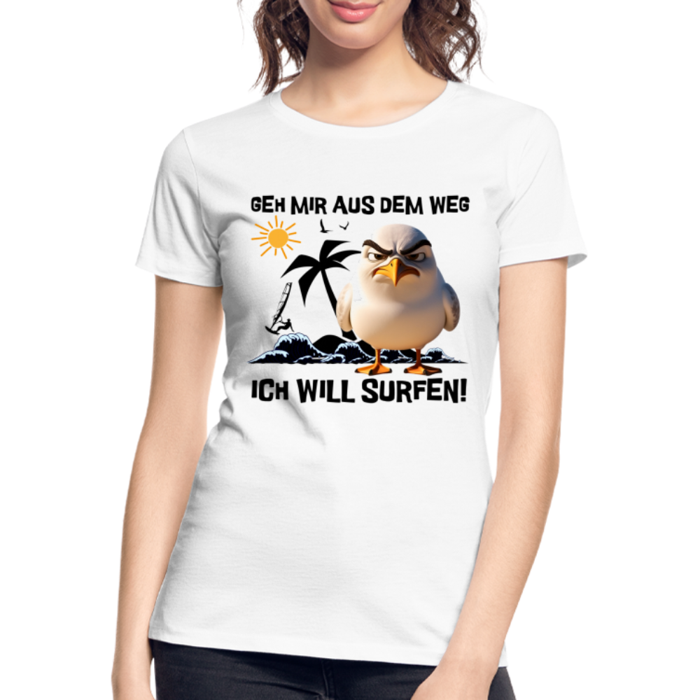 Frauen Premium Bio T-Shirt -ich will surfen- - Weiß