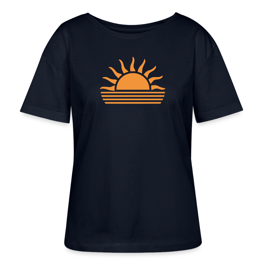 Relaxed Rundhals Frauen Bio-T-Shirt -sunset- - Navy