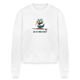 Cropped Frauen Bio-Sweatshirt -Wo ist mein Segel?- - Weiß