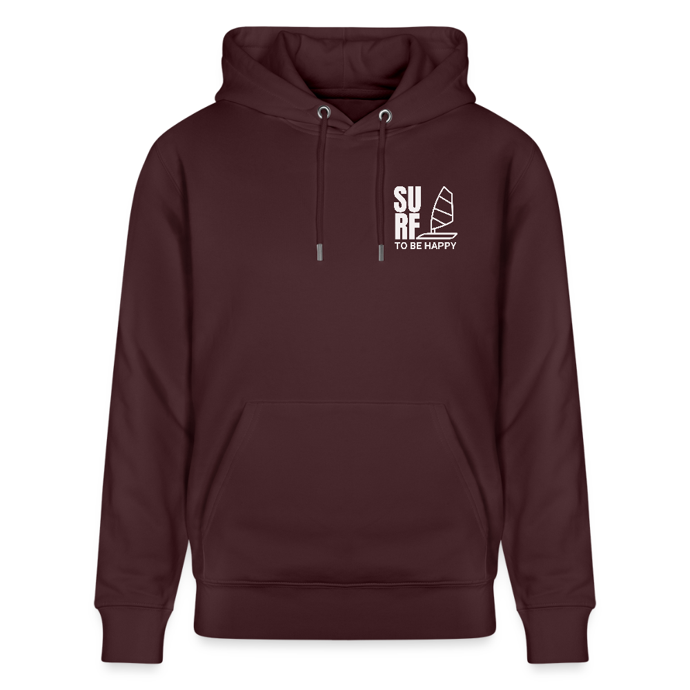 Unisex Bio-Hoodie CRUISER -surf to be happy- - Maroon