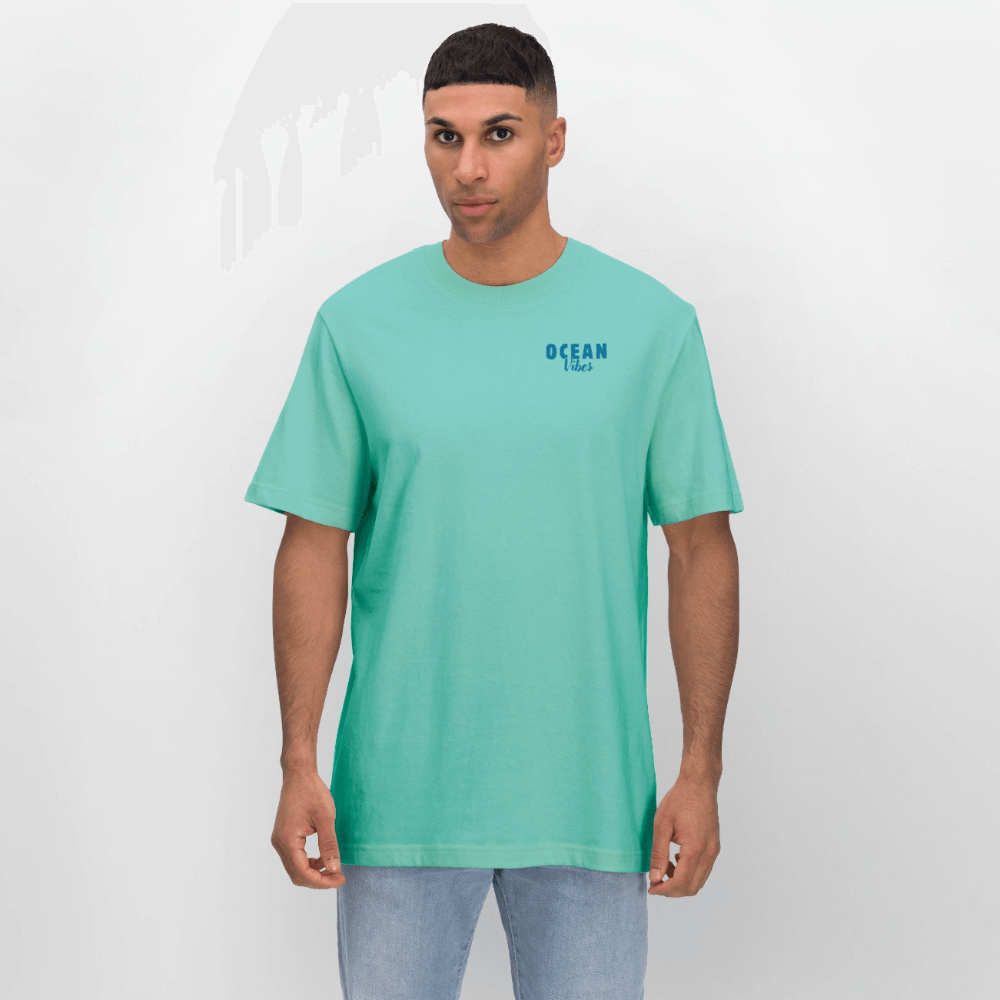 Relaxed Fit Unisex Bio-T-Shirt -happiest- - Poolblau