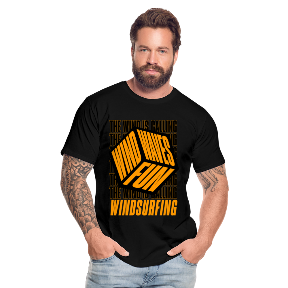 Männer Premium Bio T-Shirt -wind waves fun- - Schwarz
