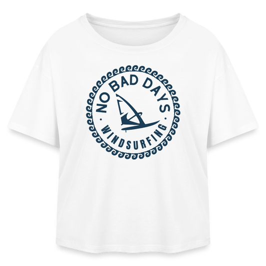 safis Frauen Windsurf Bio-T-Shirt relaxed Fit -no bad days- - Weiß