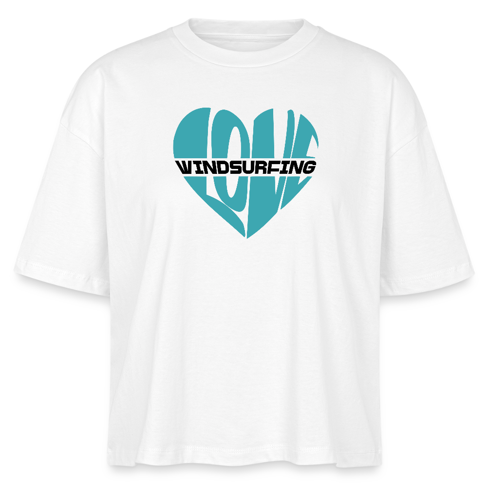 Frauen Boxy Bio-T-Shirt -Herz- - Weiß