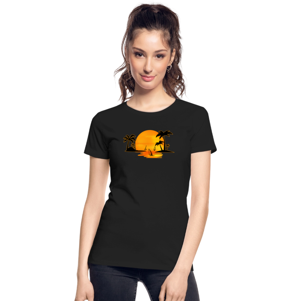Frauen Premium Bio T-Shirt -sunset- - Schwarz