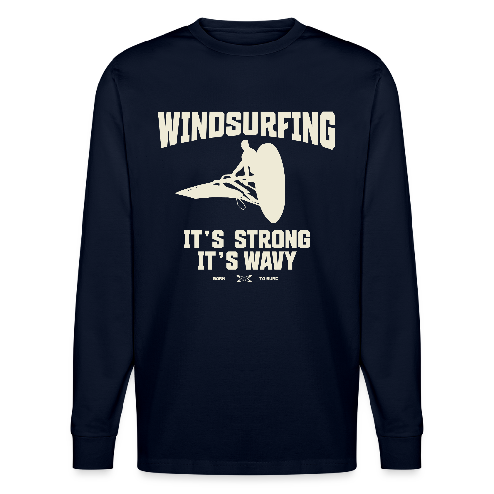 Unisex Bio-Langarmshirt -wavy- - Navy