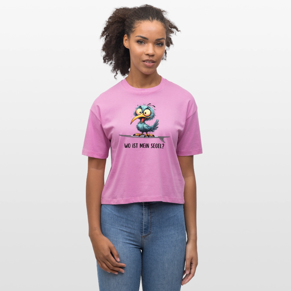 Frauen Boxy Bio-T-Shirt -Wo ist mein Segel?- - Pink