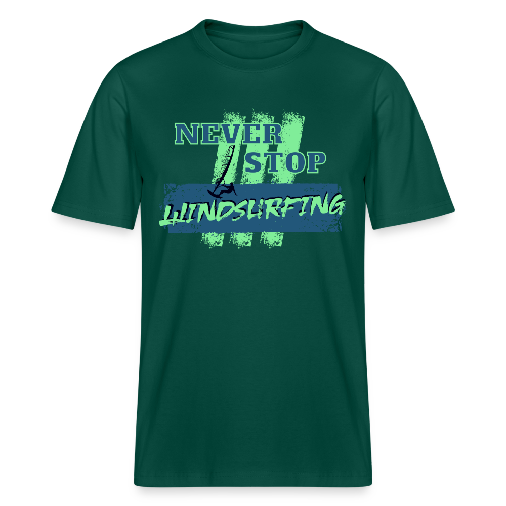 Relaxed Fit Unisex Bio-T-Shirt -never stop windsurfing- - Forest