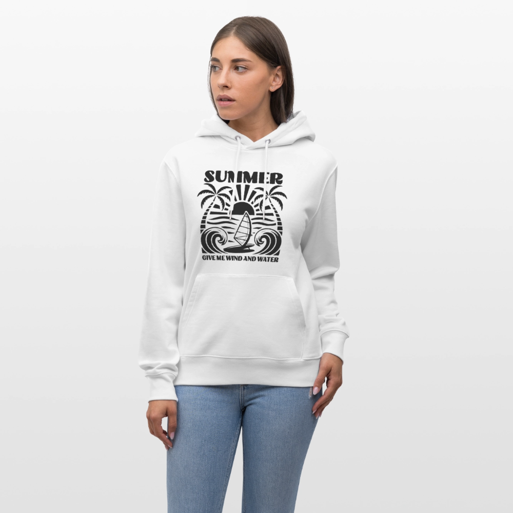 Unisex Bio-Hoodie CRUISER -give me wind and water- - Weiß