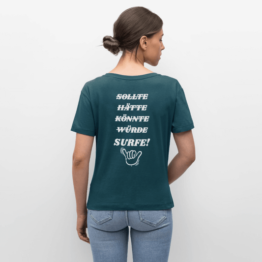 Frauen Bio-T-Shirt SERENA surfe! im Relaxed Fit für Windsurferinnen.