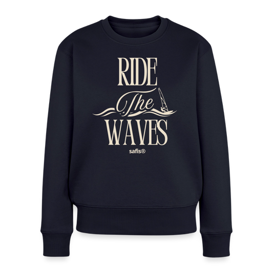 Frauen Premium Pullover -ride the waves- - Navy