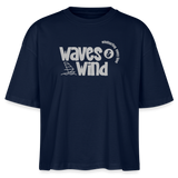 Frauen Boxy Bio-T-Shirt -waves & wind- - Navy