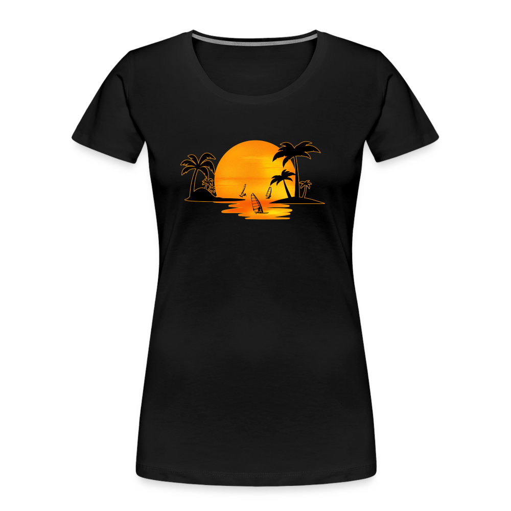 Frauen Premium Bio T-Shirt -sunset- - Schwarz