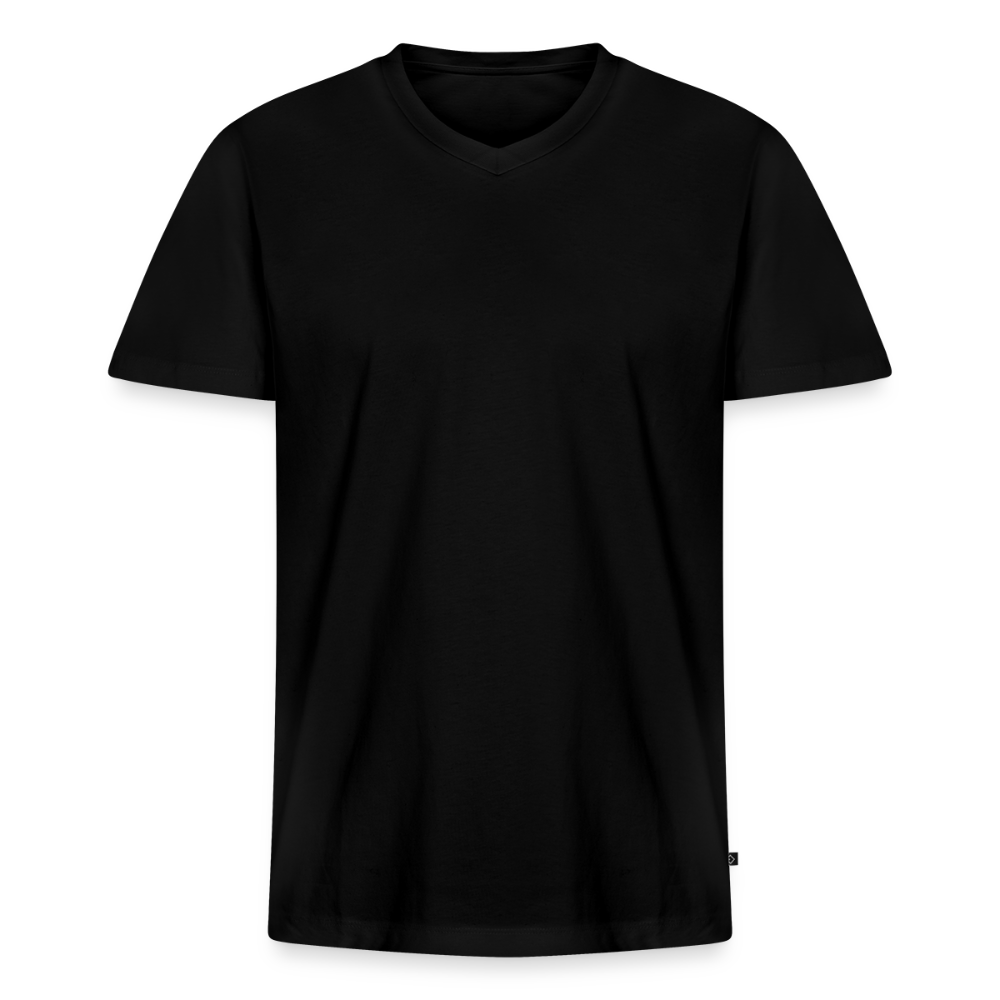 Männer Bio-T-Shirt mit V-Ausschnitt -buy happyness- - Schwarz