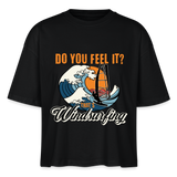 Frauen Boxy Bio-T-Shirt -do you feel it- - Schwarz